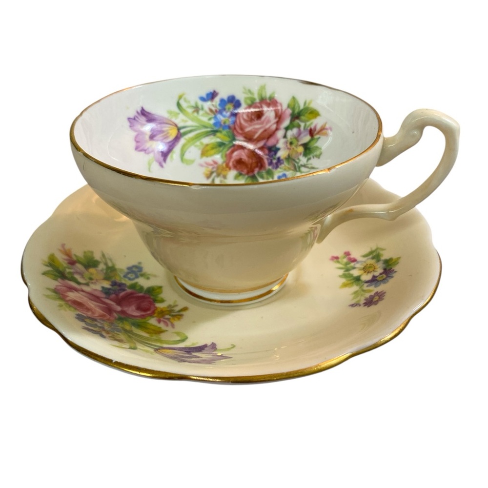 Vintage Foley Floral Teacup and Saucer Set